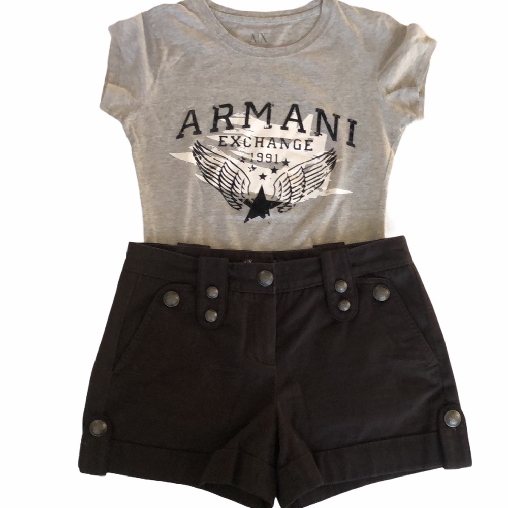 🔆 Armani A/X Gray T-Shirt XS and Black Short Size 0